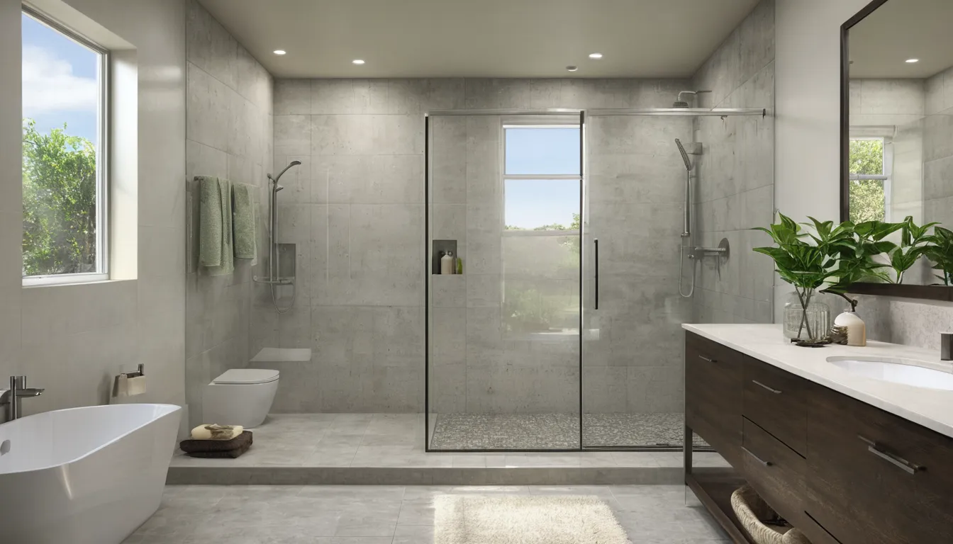Remodeled bathroom with a tiled walk-in shower and new vanity in a home near Fort Lauderdale