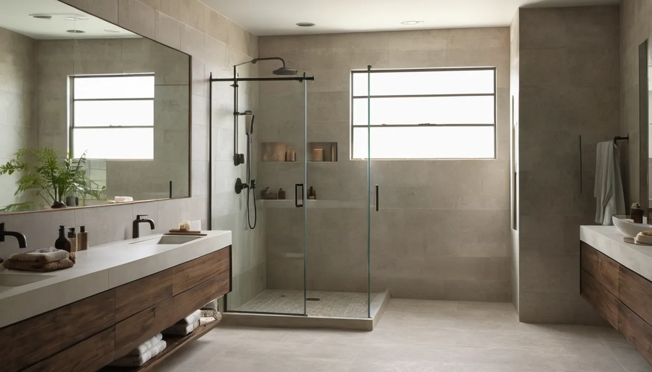 A bright, newly remodeled bathroom with a walk-in shower in a home near Fort Lauderdale